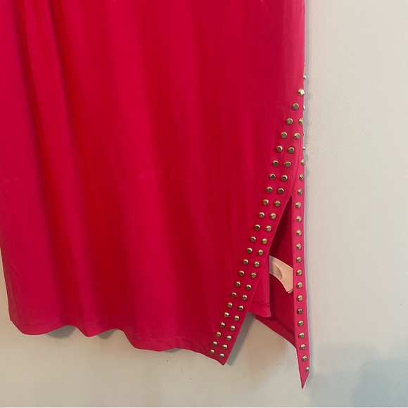 MICHAEL KORS NWT Sleeveless Astor Studded Front Slit Sheath Dress - Red Size 2X - Picture 5 of 12